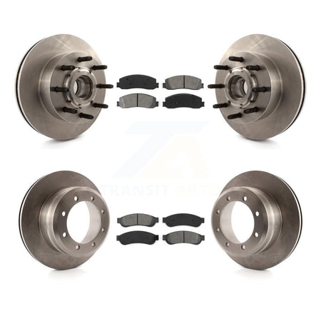 Front Rear Disc Brake Rotor Semi-Metallic Pad Kit For 2008-2009 Ford F-250 Super Duty RWD K8S-105241