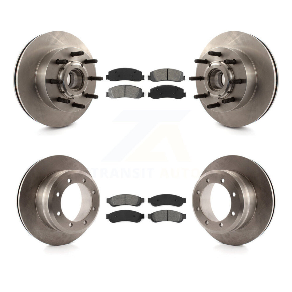 Front Rear Disc Brake Rotor Semi-Metallic Pad Kit For 2008-2009 Ford F-250 Super Duty RWD K8S-105241
