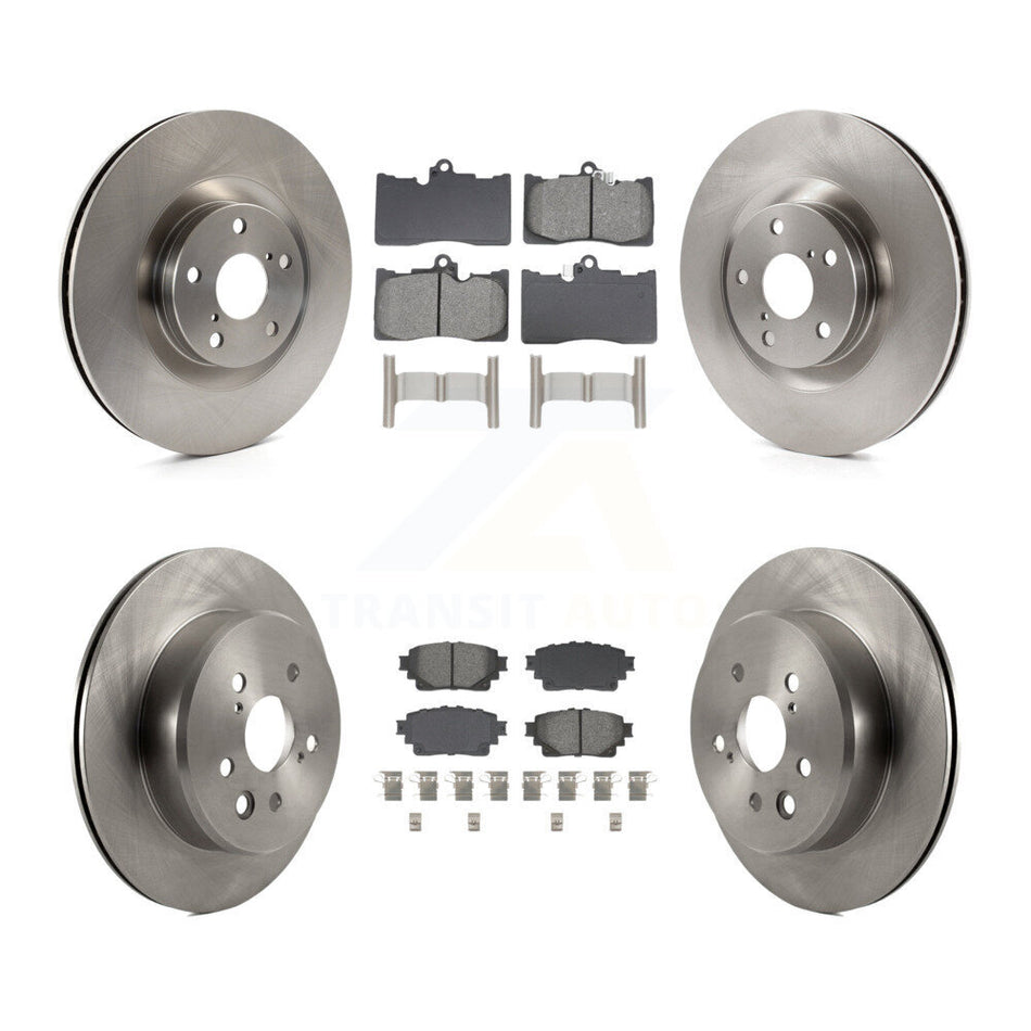 Front Rear Disc Brake Rotor & Semi-Metallic Pad Kit (6Pc) For 2021 Lexus IS350 RC350 Base K8S-105242