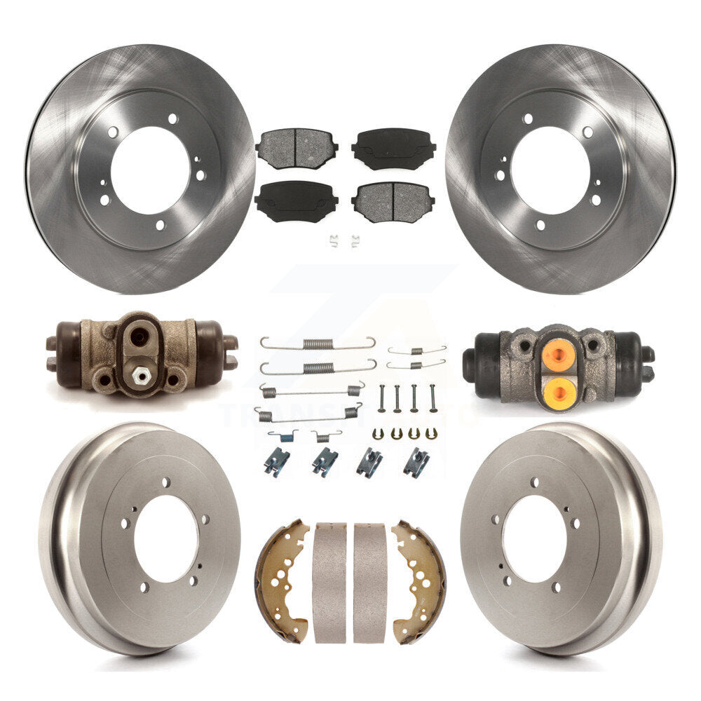 Front Rear Disc Brake Rotors Semi-Metallic Pads And Drum Kit (9Pc) For Suzuki XL-7 K8S-105245
