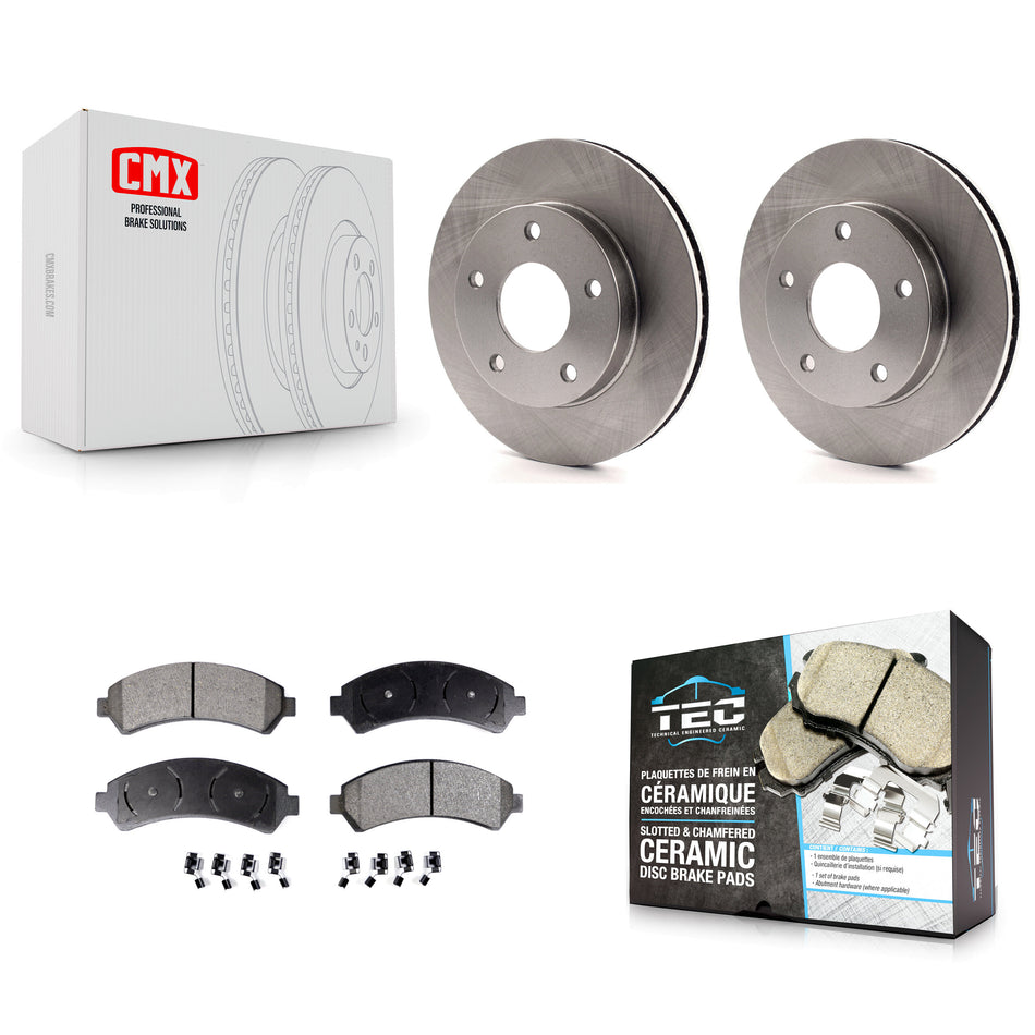 Front Disc Brake Rotors And Ceramic Pads Kit For 1997-1997 Chevrolet Blazer GMC Jimmy 4WD K8T-100002