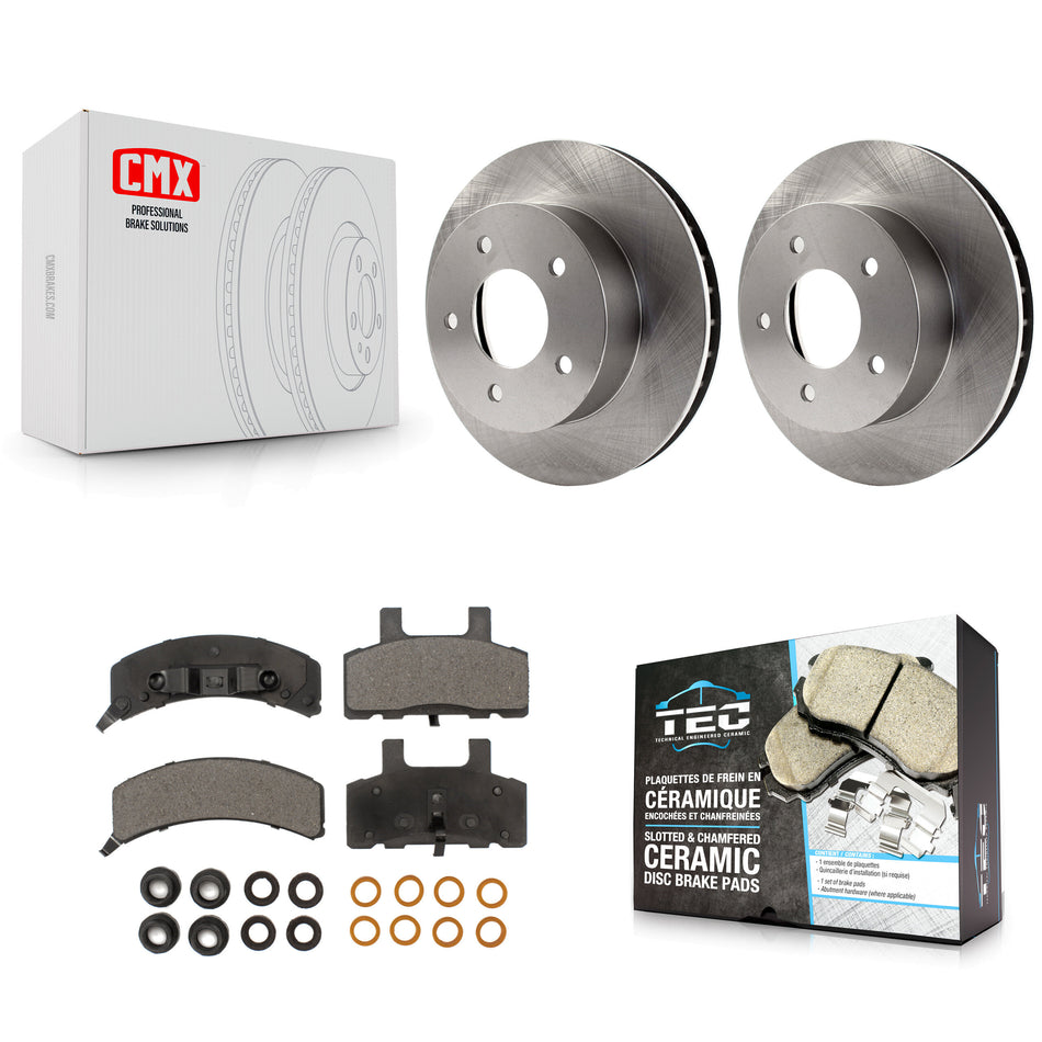 Front Disc Brake Rotors And Ceramic Pads Kit For 1990-2002 Chevrolet Astro GMC Safari AWD K8T-100004