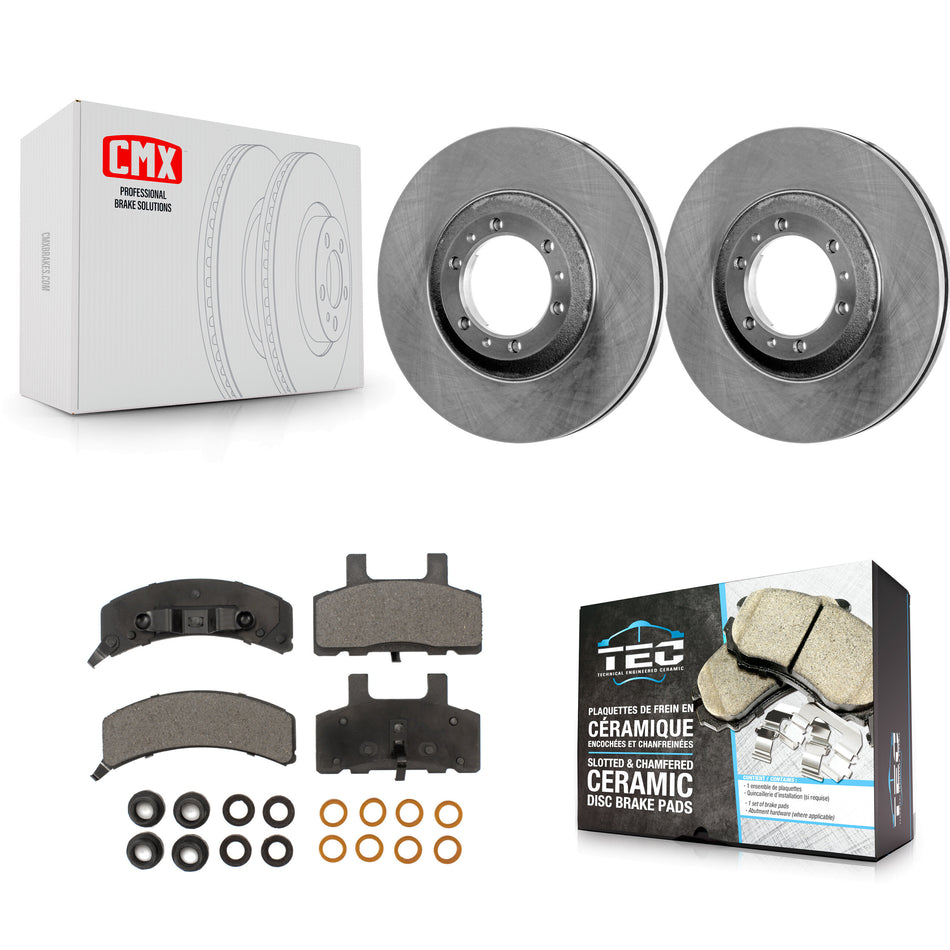 Front Disc Brake Rotors And Ceramic Pads Kit For Cadillac DeVille Fleetwood 60 Special Commercial Chassis K8T-100012