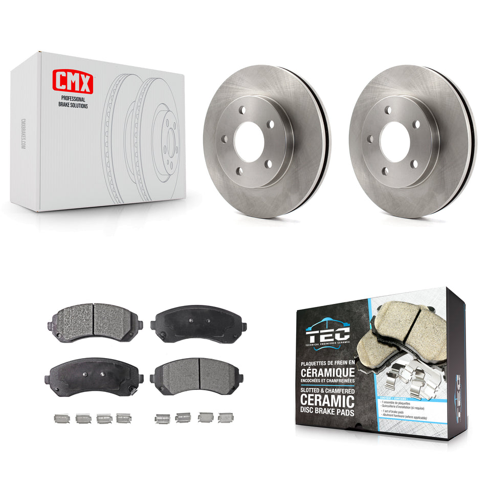 Front Disc Brake Rotors And Ceramic Pads Kit For Buick Rendezvous Pontiac Aztek K8T-100023