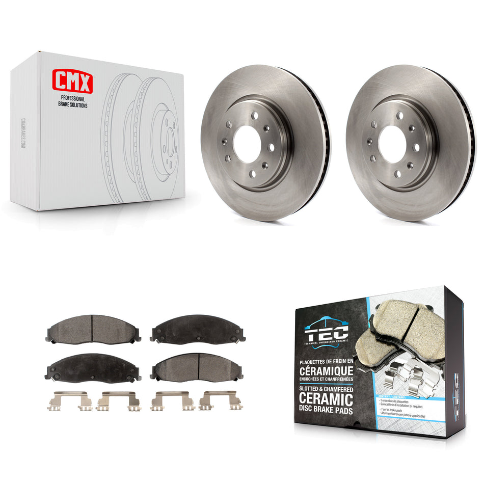 Front Disc Brake Rotors And Ceramic Pads Kit For Cadillac CTS STS K8T-100032