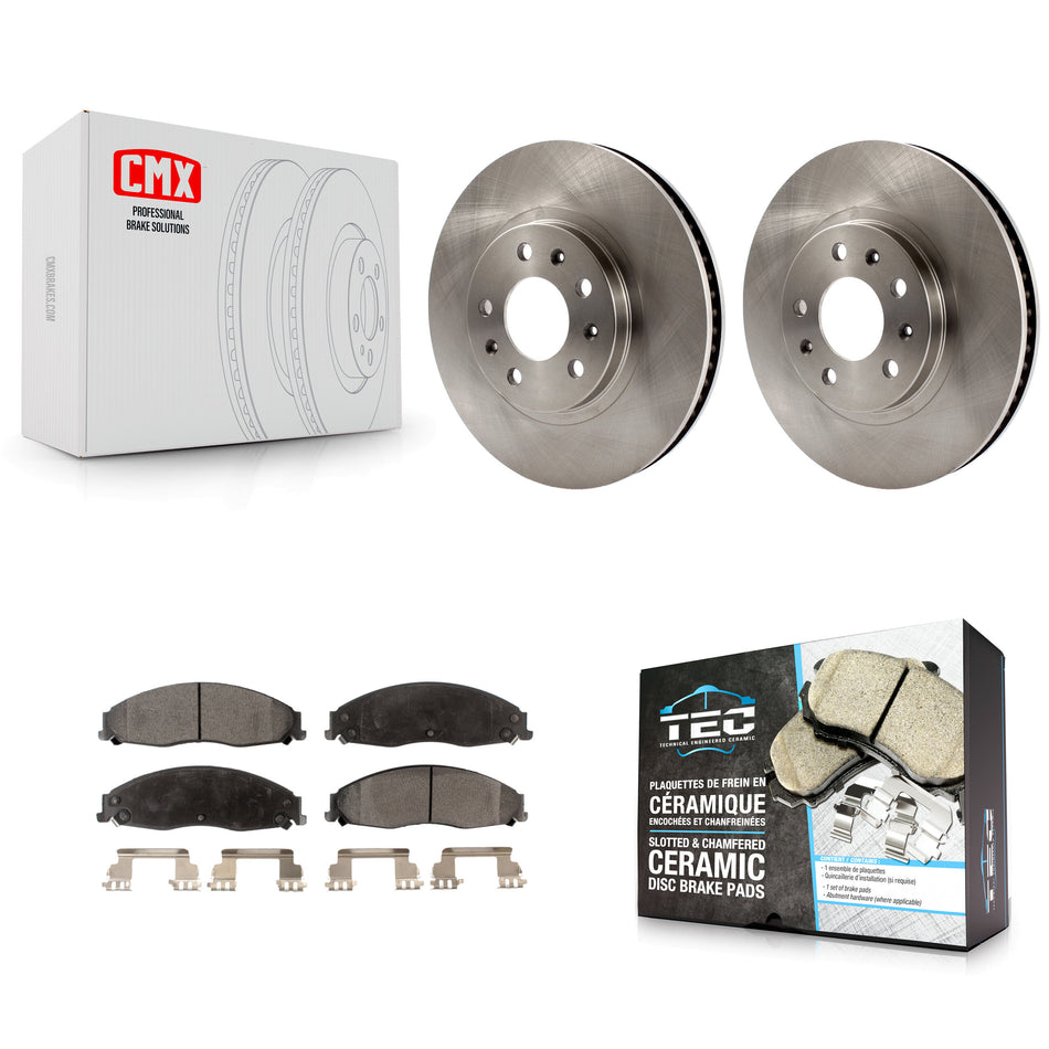 Front Disc Brake Rotors And Ceramic Pads Kit For Cadillac CTS With Standard Suspension K8T-100033