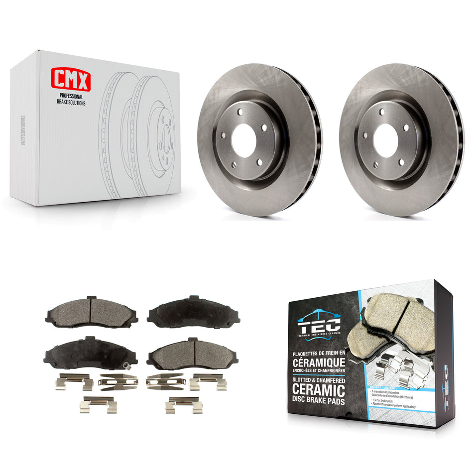 Front Disc Brake Rotors And Ceramic Pads Kit For Chevrolet Corvette Cadillac XLR K8T-100043