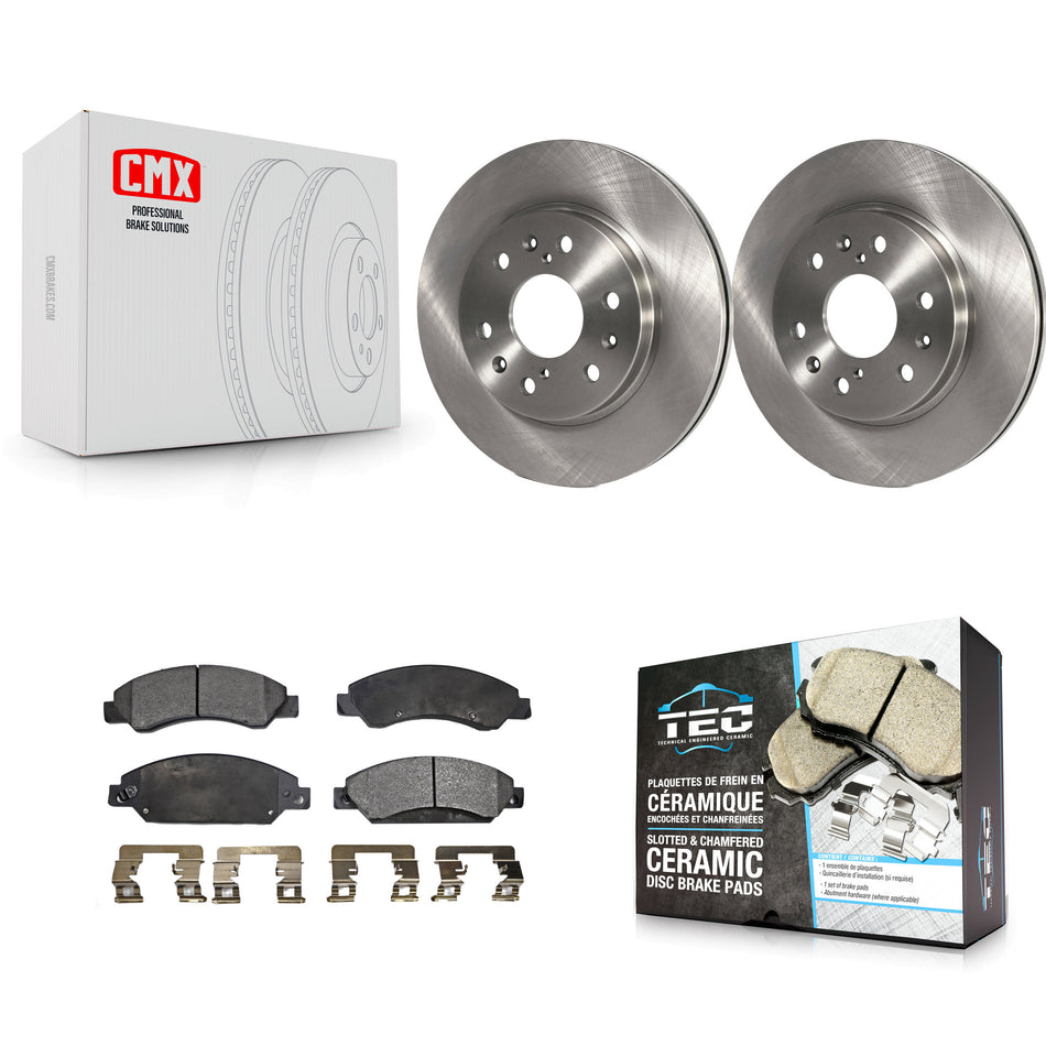 Front Disc Brake Rotors And Ceramic Pads Kit For 2007-2007 Chevrolet Tahoe GMC Suburban 1500 Yukon Cadillac Avalanche XL Escalade ESV EXT K8T-100046