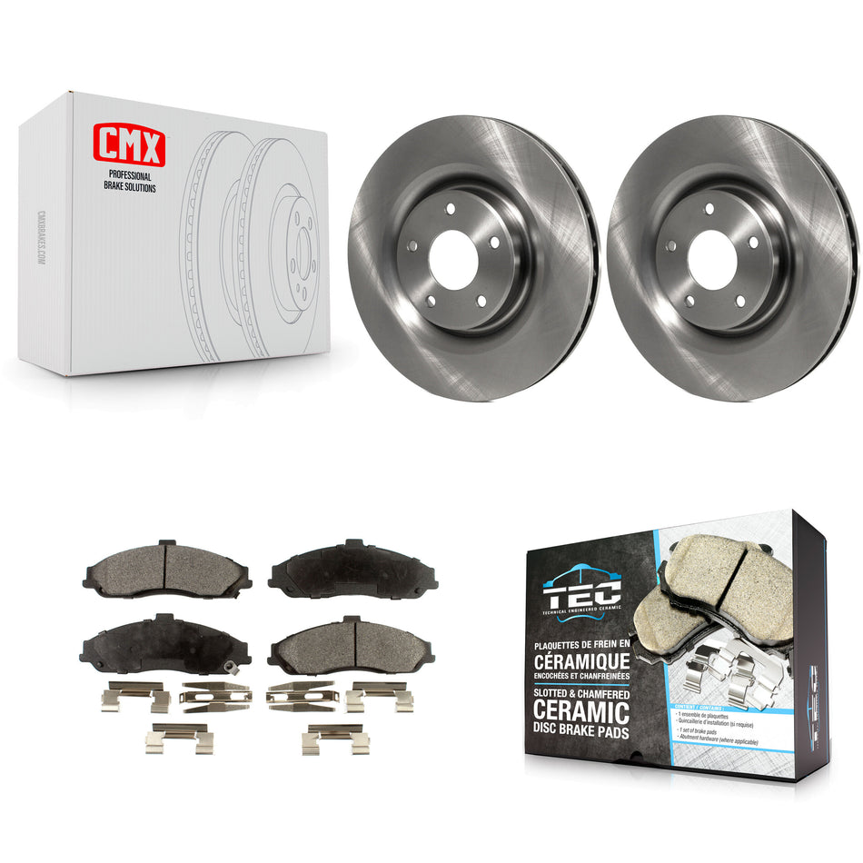 Front Disc Brake Rotors And Ceramic Pads Kit For Chevrolet Corvette Cadillac XLR K8T-100051