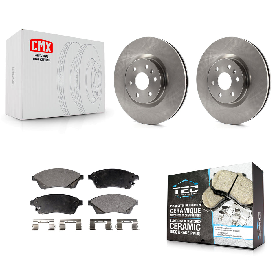 Front Disc Brake Rotors And Ceramic Pads Kit For Cadillac SRX Saab 9-4X K8T-100081