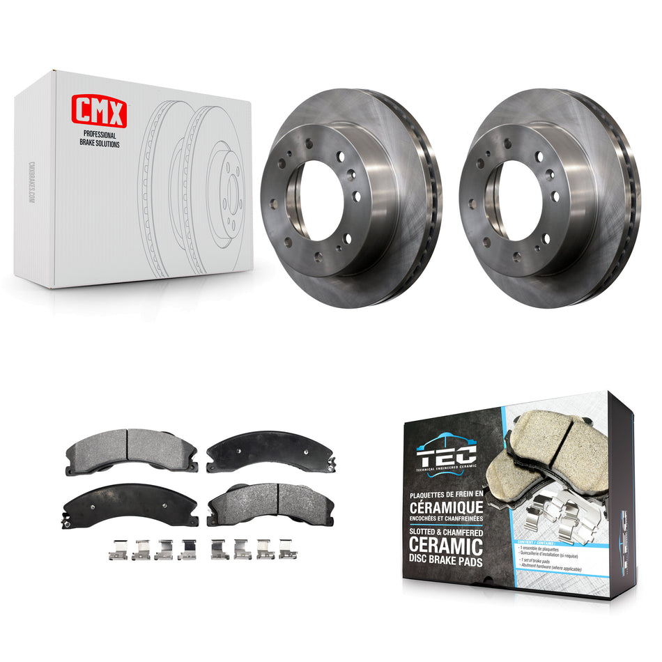 Front Disc Brake Rotors And Ceramic Pads Kit For Chevrolet Silverado 2500 HD GMC Sierra 3500 Suburban K8T-100086