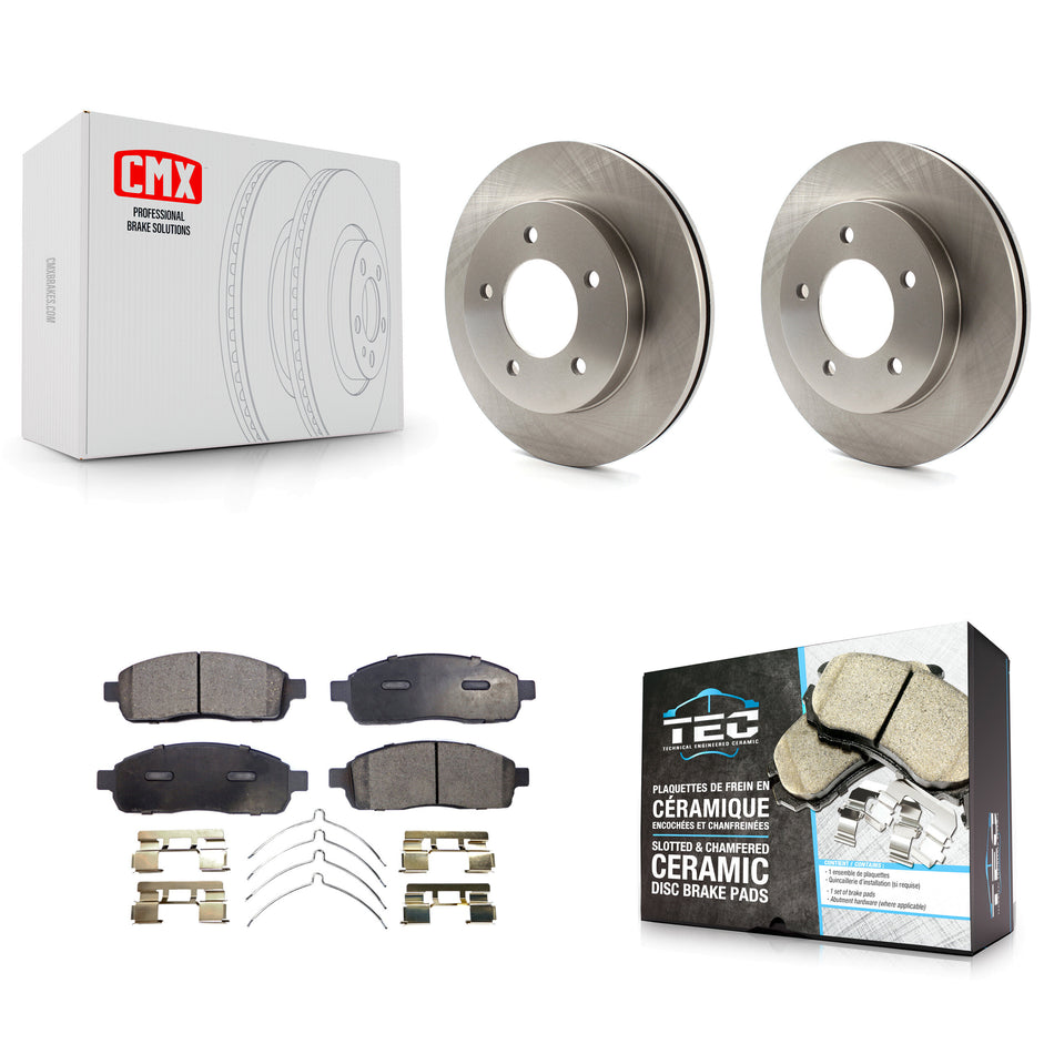 Front Disc Brake Rotors And Ceramic Pads Kit For 2004 Ford F-150 4WD With 5 Lug Wheels K8T-100105