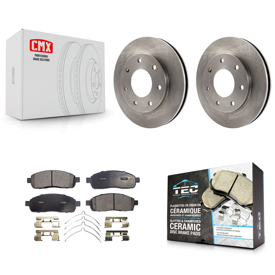 Front Disc Brake Rotors And Ceramic Pads Kit For 2004 Ford F-150 4WD With 7 Lug Wheels 11th Digit Of Vin Is C K8T-100108