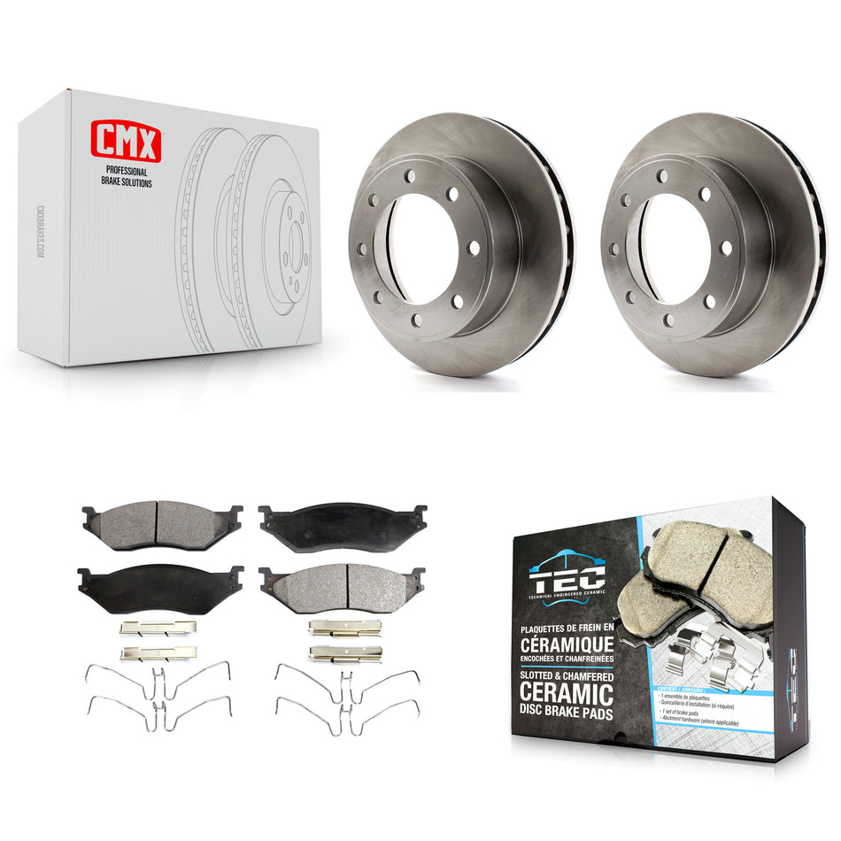 Front Disc Brake Rotors And Ceramic Pads Kit For 1999-1999 Ford F-450 Super Duty F-550 With 13.03" Diameter Rotor To 03/22/99 K8T-100110