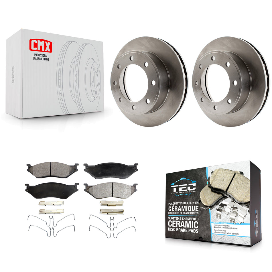 Front Disc Brake Rotors And Ceramic Pads Kit For 1999-1999 Ford F-450 Super Duty F-550 With 13.03" Diameter Rotor To 03/22/99 K8T-100110