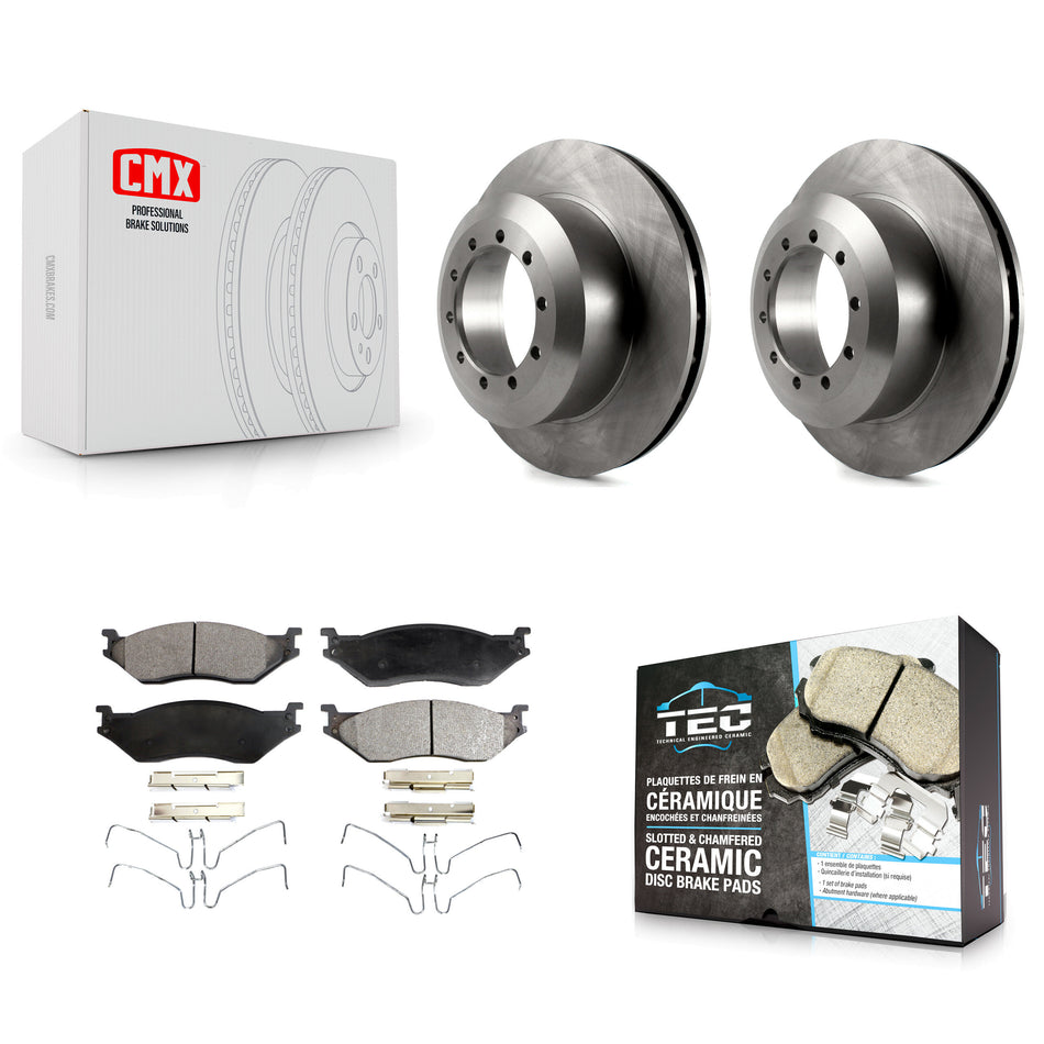 Front Disc Brake Rotors And Ceramic Pads Kit For Ford F59 F-53 Motorhome Chassis F-59 Commercial Stripped K8T-100114