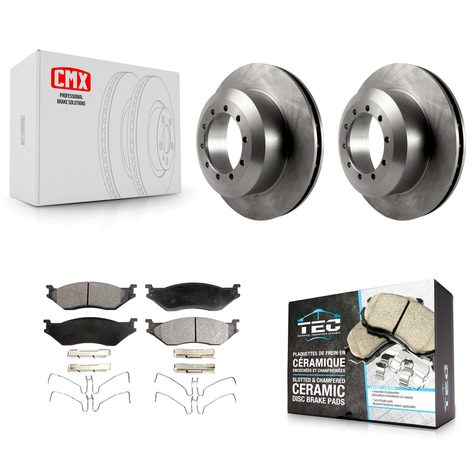 Front Disc Brake Rotors And Ceramic Pads Kit For Ford F59 F-53 Motorhome Chassis F-59 Commercial Stripped K8T-100114
