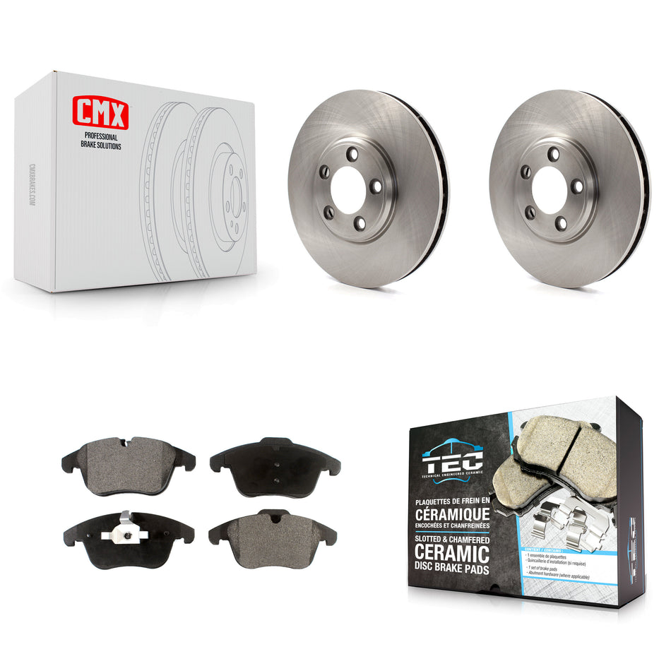 Front Disc Brake Rotors And Ceramic Pads Kit For 2005 Jaguar S-Type Sport Base From Chassis VIN #N52048 K8T-100116