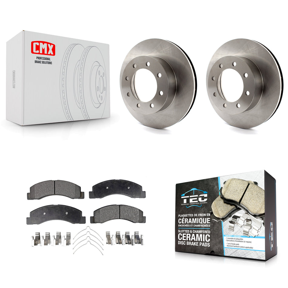 Front Disc Brake Rotors And Ceramic Pads Kit For Ford F-250 Super Duty F-350 K8T-100122