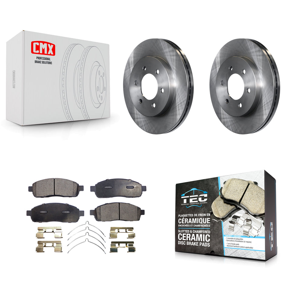 Front Disc Brake Rotors And Ceramic Pads Kit For Ford F-150 Lincoln Mark LT With 6 Lug Wheels 4WD K8T-100130