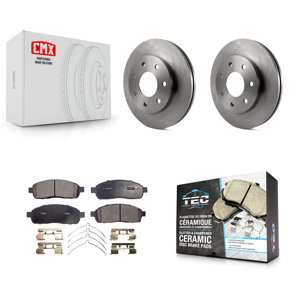 Front Disc Brake Rotors And Ceramic Pads Kit For Ford F-150 Lincoln Mark LT 4WD K8T-100131