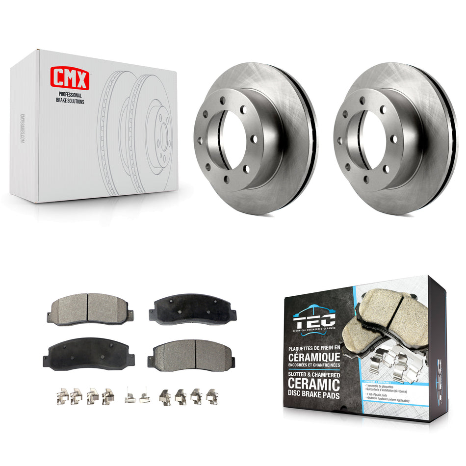 Front Disc Brake Rotors And Ceramic Pads Kit For Ford F-250 Super Duty F-350 K8T-100135
