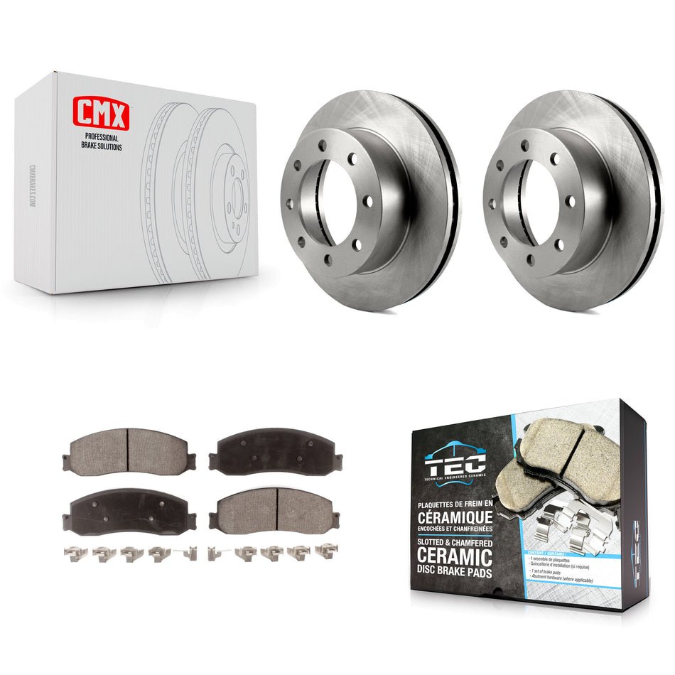 Front Disc Brake Rotors And Ceramic Pads Kit For Ford F-250 Super Duty F-350 With Single Rear Wheels 4WD K8T-100137