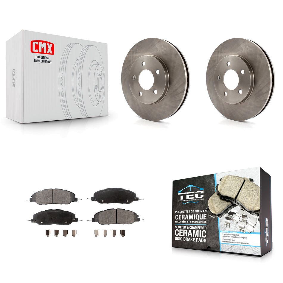 Front Disc Brake Rotors And Ceramic Pads Kit For 2005-2010 Ford Mustang Base K8T-100141