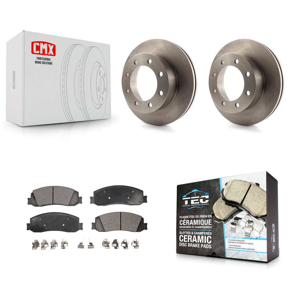 Front Disc Brake Rotors And Ceramic Pads Kit For Ford F-350 Super Duty F-450 K8T-100145