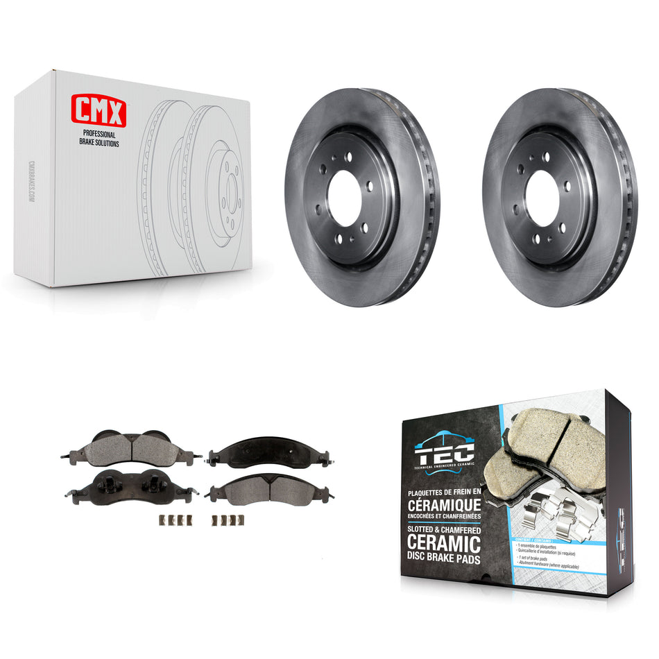 Front Disc Brake Rotors And Ceramic Pads Kit For 2007-2009 Ford Expedition Lincoln Navigator K8T-100151