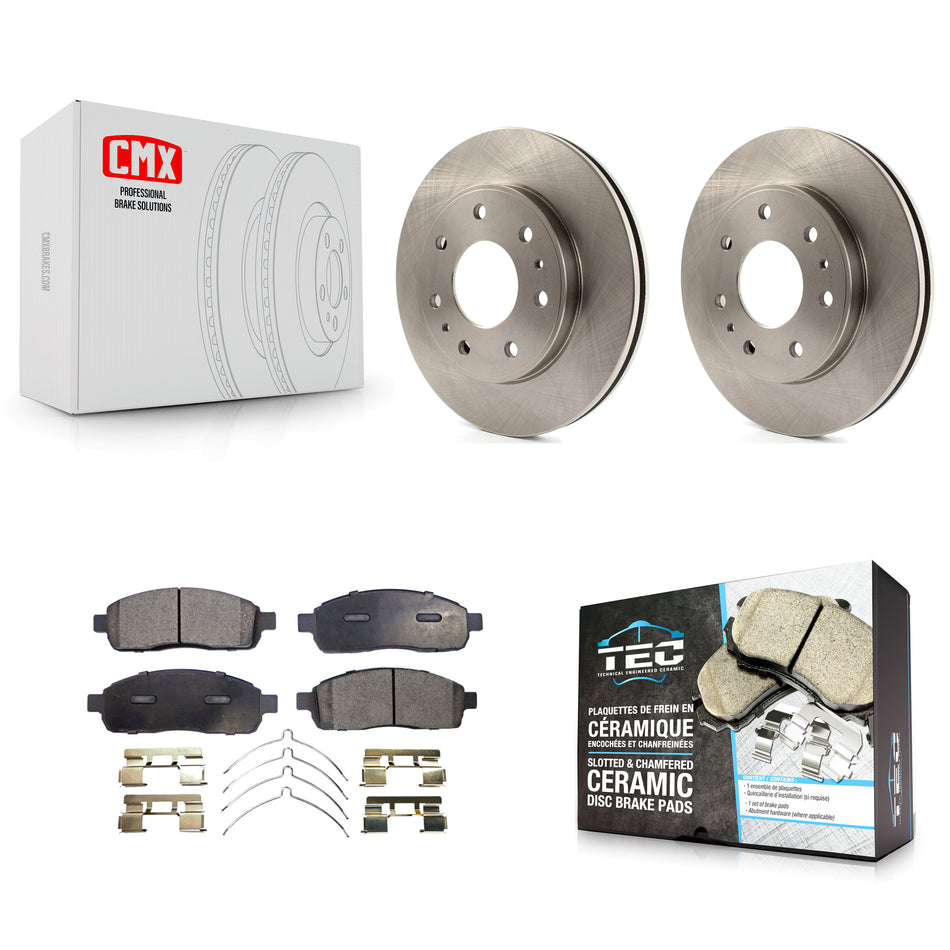 Front Disc Brake Rotors And Ceramic Pads Kit For 2009 Ford F-150 With 7 Lug Wheels K8T-100159