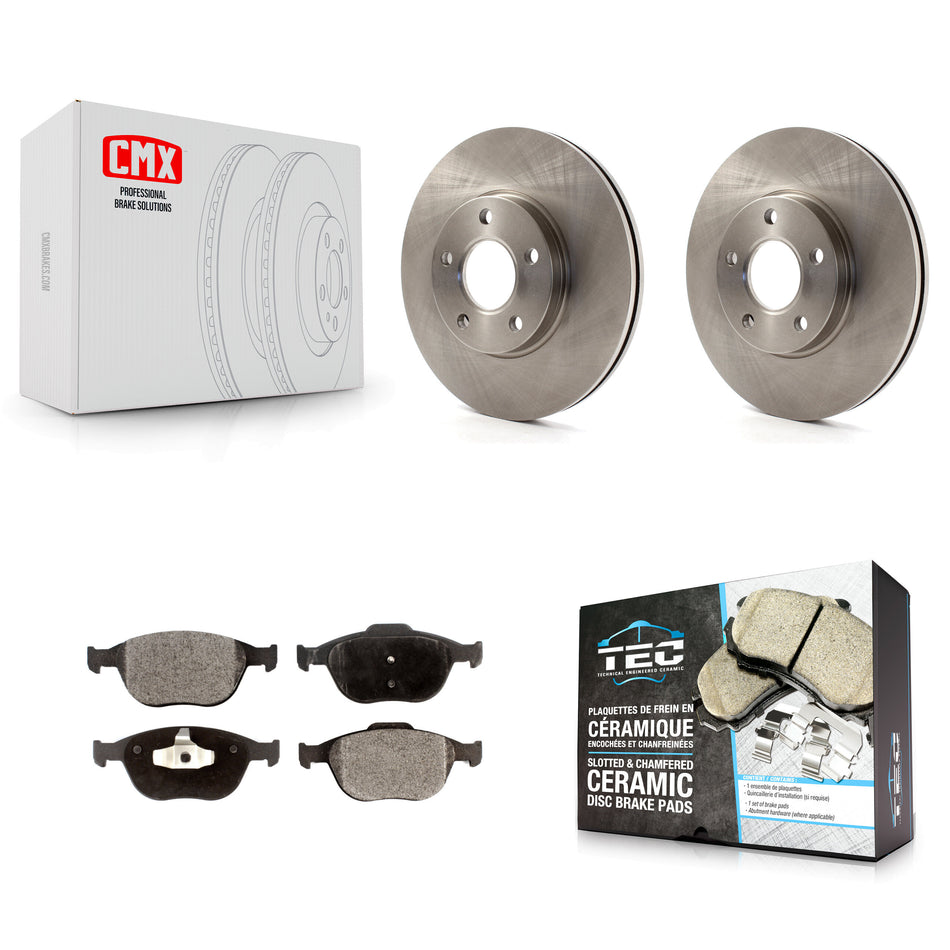 Front Disc Brake Rotors And Ceramic Pads Kit For 2010-2013 Ford Connect K8T-100165