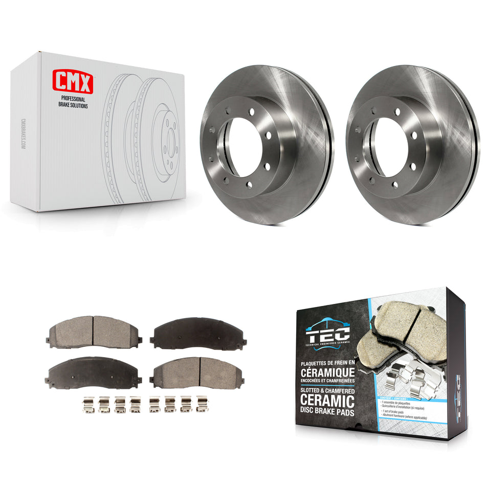 Front Disc Brake Rotors And Ceramic Pads Kit For Ford F-250 Super Duty F-350 F-450 K8T-100173