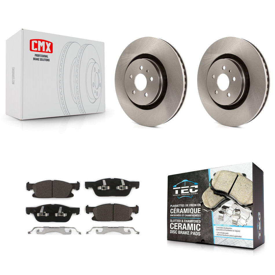 Front Disc Brake Rotors And Ceramic Pads Kit For Ford Edge Lincoln MKX Nautilus K8T-100179