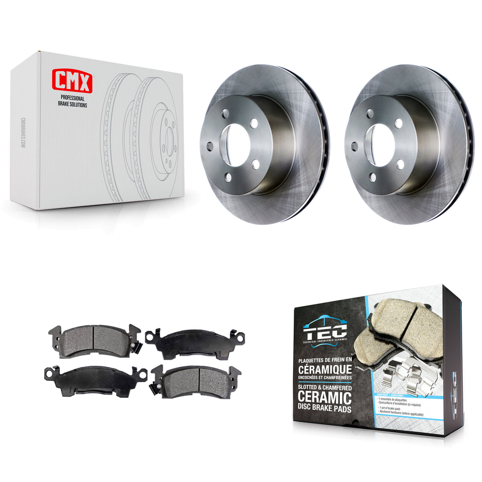 Front Disc Brake Rotors And Ceramic Pads Kit For 1991 Jeep Grand Wagoneer 3.203" Overall Height K8T-100181