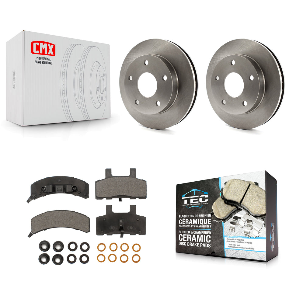 Front Disc Brake Rotors And Ceramic Pads Kit For 1994-1999 Dodge Ram 1500 4WD K8T-100184