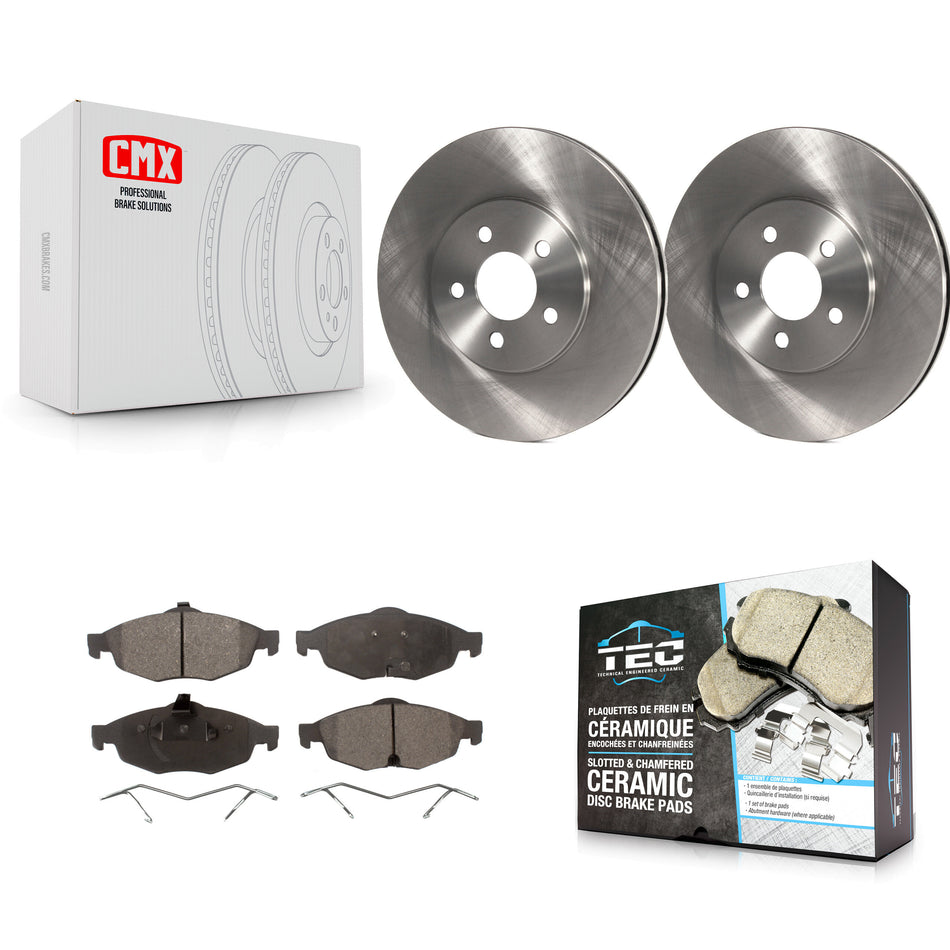 Front Disc Brake Rotors And Ceramic Pads Kit For Chrysler Sebring Dodge Stratus K8T-100189