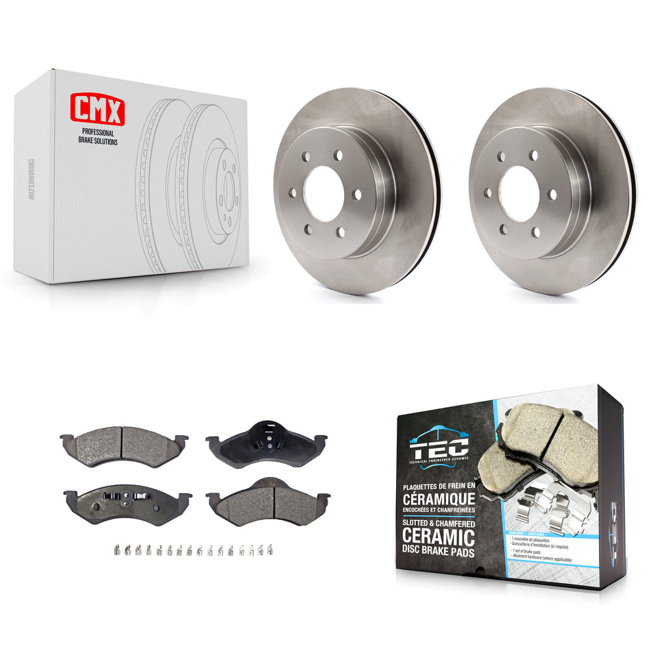 Front Disc Brake Rotors And Ceramic Pads Kit For 2000-2002 Dodge Dakota Durango K8T-100192