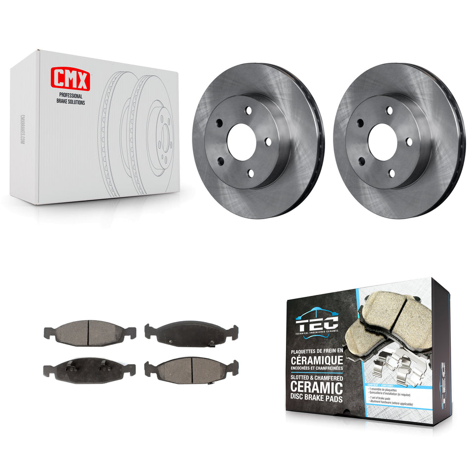 Front Disc Brake Rotors And Ceramic Pads Kit For 1999-2002 Jeep Grand Cherokee With Teves & ATE Caliper K8T-100196