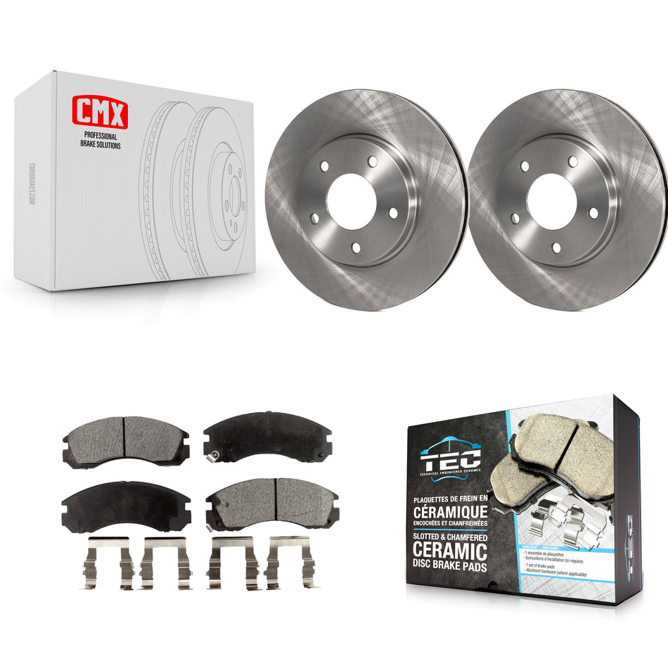 Front Disc Brake Rotors And Ceramic Pads Kit For 2000 Mitsubishi Eclipse 3.0L K8T-100202