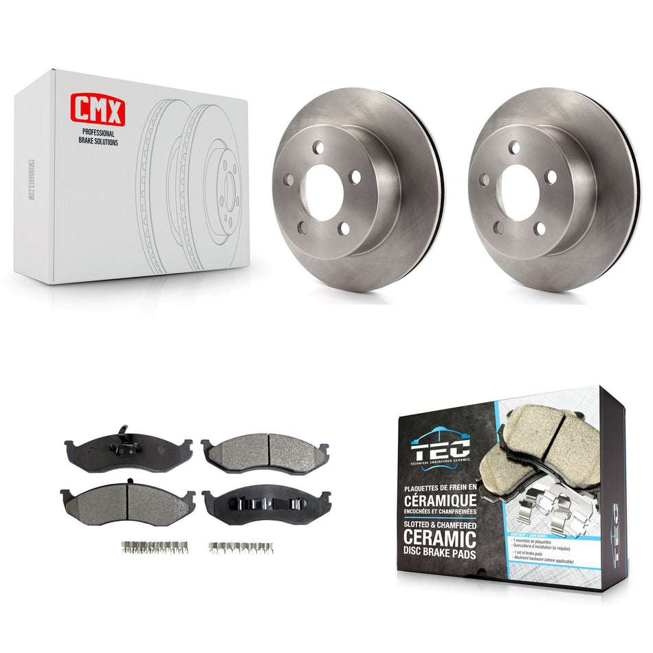 Front Disc Brake Rotors And Ceramic Pads Kit For Jeep Wrangler Cherokee Grand Wagoneer TJ K8T-100204