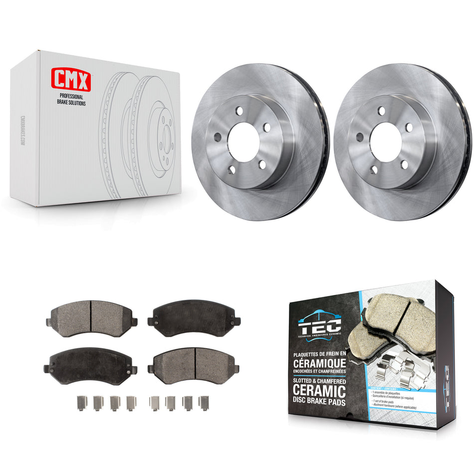 Front Disc Brake Rotors And Ceramic Pads Kit For 2002-2007 Jeep Liberty K8T-100207