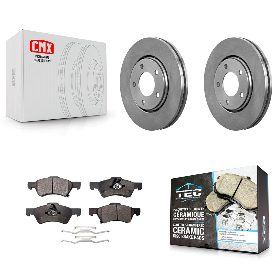 Front Disc Brake Rotors And Ceramic Pads Kit For Dodge Caravan Chrysler Voyager K8T-100209