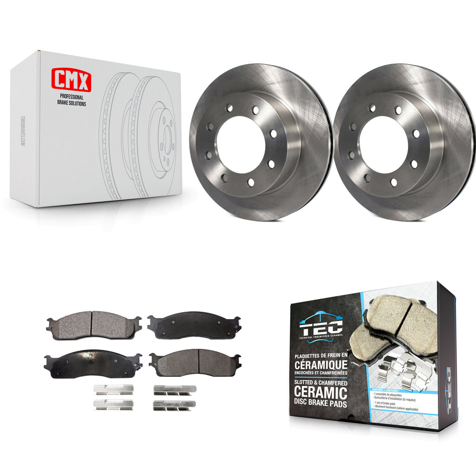 Front Disc Brake Rotors And Ceramic Pads Kit For Dodge Ram 2500 1500 3500 K8T-100216