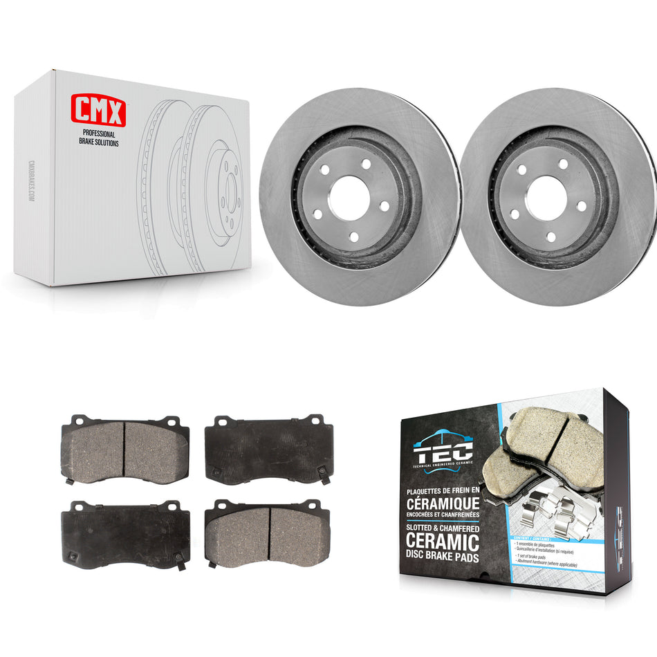 Front Disc Brake Rotors And Ceramic Pads Kit For 2006-2010 Jeep Grand Cherokee SRT8 K8T-100226