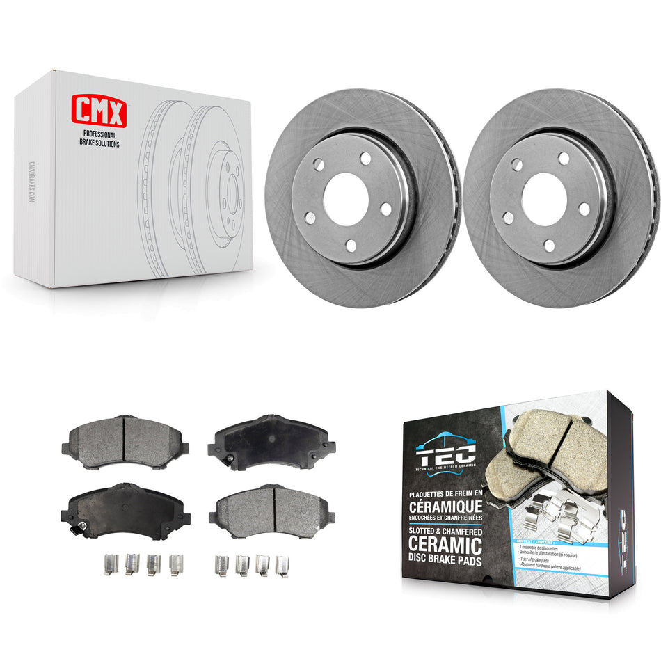 Front Disc Brake Rotors And Ceramic Pads Kit For Jeep Wrangler JK K8T-100229