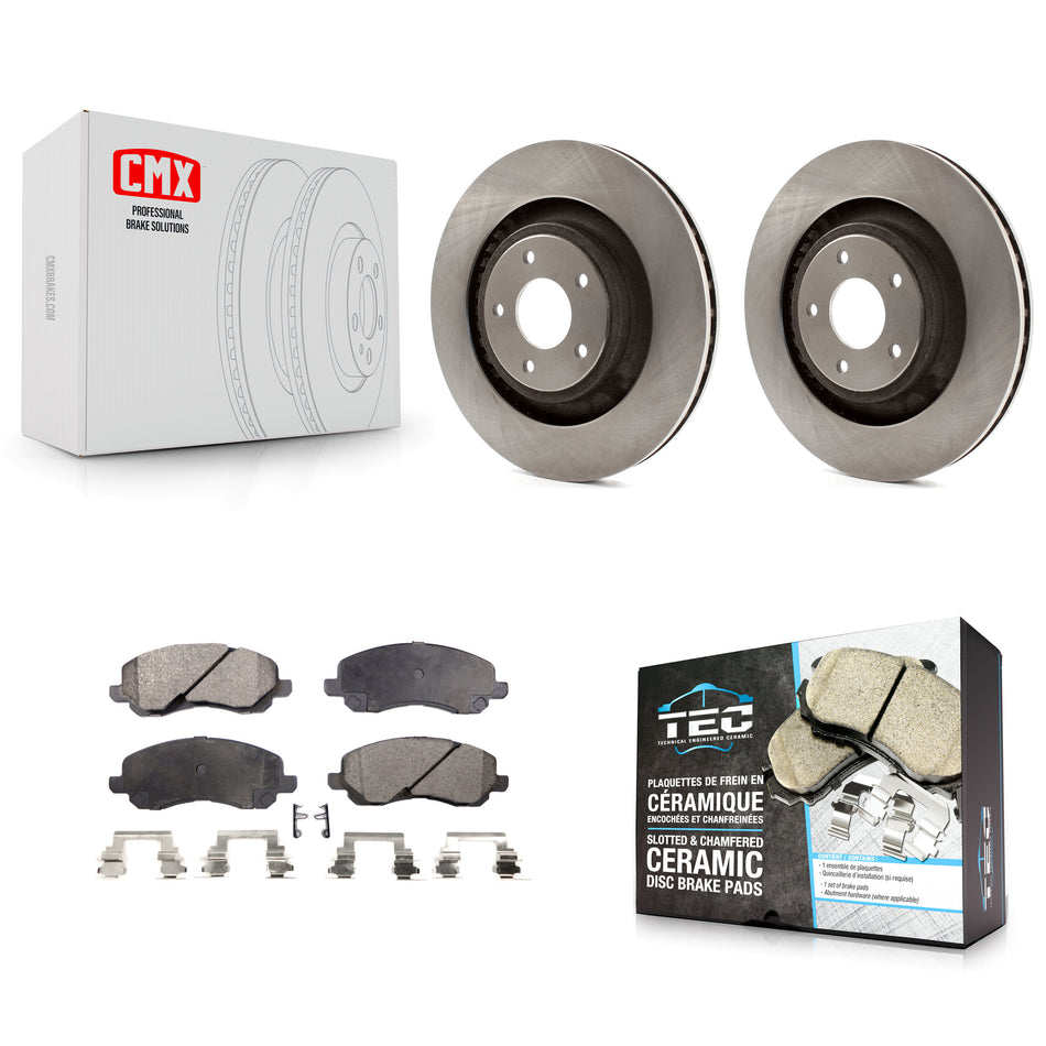 Front Disc Brake Rotors And Ceramic Pads Kit For 2012-2012 Chrysler 200 Dodge Avenger With 340mm Diameter Rotor K8T-100237