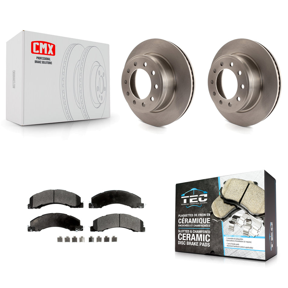 Front Disc Brake Rotors And Ceramic Pads Kit For Ram 5500 Dodge Sterling Truck 4500 Bullet 45 55 K8T-100238