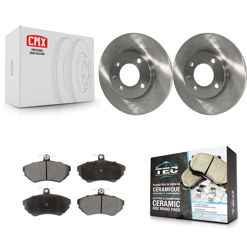 Front Disc Brake Rotors And Ceramic Pads Kit For 1996 Volkswagen Golf 1.9L K8T-100252