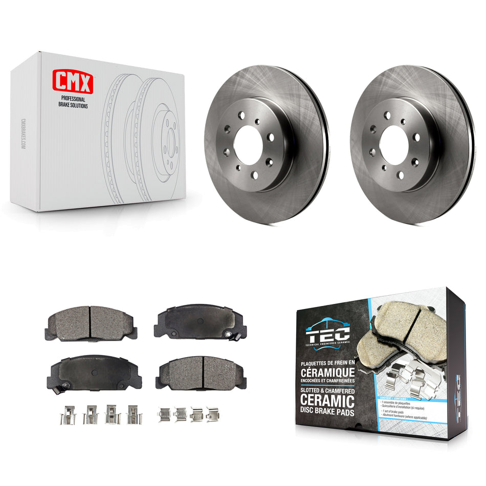 Front Disc Brake Rotors And Ceramic Pads Kit For 1997 Honda Civic LX with 4-Wheel ABS K8T-100260